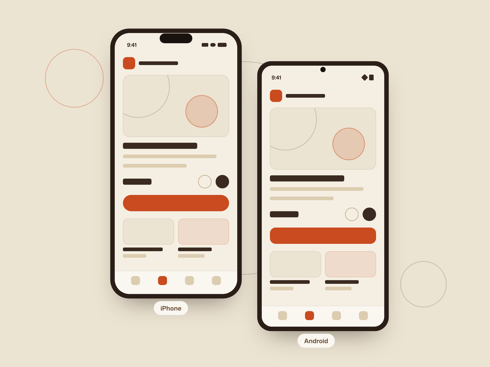 Illustration of the same app running on an iPhone and an Android phone